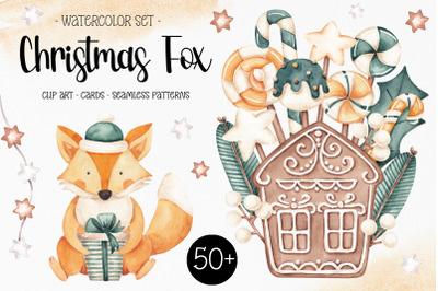 Watercolor Set &quot;Christmas Fox&quot;