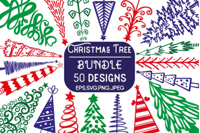 Christmas Tree SVG Bundle, Xmas Trees Clip art