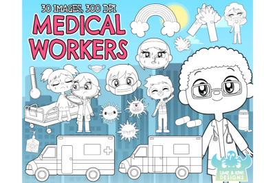 Doctors&2C; Nurses&2C; Paramedics&2C; Medical Workers Digital Stamps