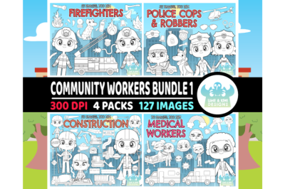 Community Workers Digital Stamps Bundle 1