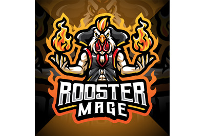 Rooster mage esport mascot logo design