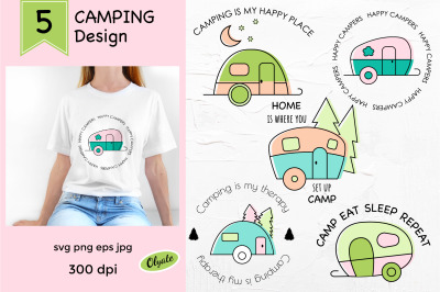 Camping Clipart. Camping Quotes. Camping Bundle PNG, SVG