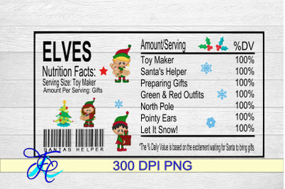 Elves Nutrition Label