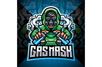 Gas mask esport logo mascot design