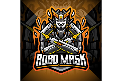 Robo mask esport mascot logo design