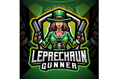 Leprechaun gunner girls esport mascot logo