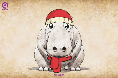 Hippo Cozy Christmas