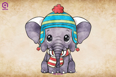 Elephant Cozy Christmas