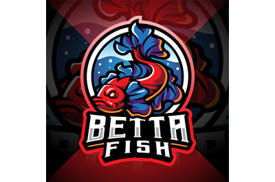 Betta fish esport mascot logo