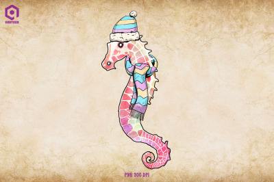 Seahorses Cozy Christmas