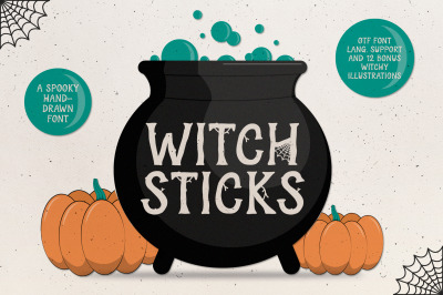 Witch Sticks Halloween Font