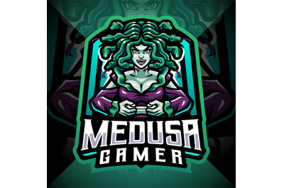 Medusa gamer esport mascot logo design