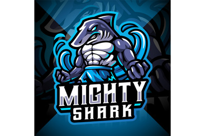 Mighty shark esport mascot logo