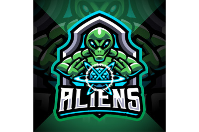 Alien esport mascot logo design