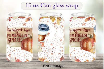 Fall quote Glass Can sublimation Libbey Can Glass Full Wrap