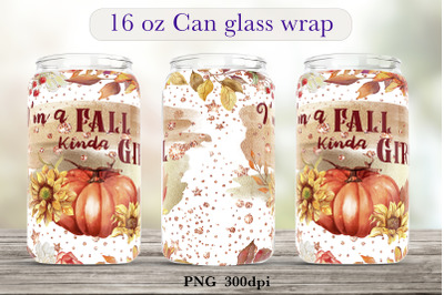 Fall quote Glass Can sublimation Libbey Can Glass Full Wrap