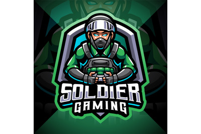 Soldier gaming esport mascot logo