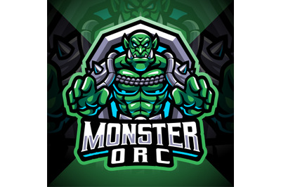 Monster orc esport mascot logo design