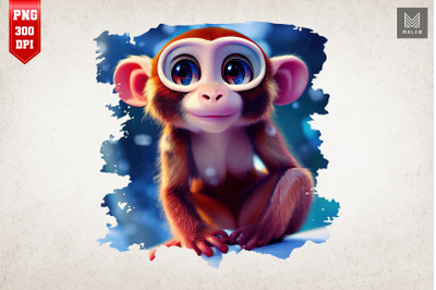 Cute Winter Monkey