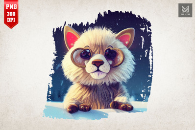 Cute Winter Lion