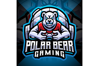 Polar bear gaming esport mascot logo design