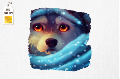 Cute Wolf Winter 2 Art