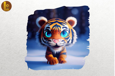 Cute Chibi Winter Tiger