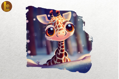 Cute Chibi Winter Giraffe