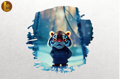 Cute Chibi Winter Tiger 2