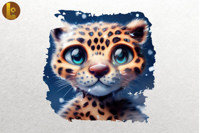 Cute Winter Cheetah Leopard