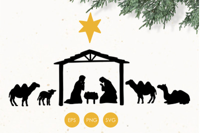 Bethlehem SVG, Bethlehem Christmas File, Christmas nativity silhouette