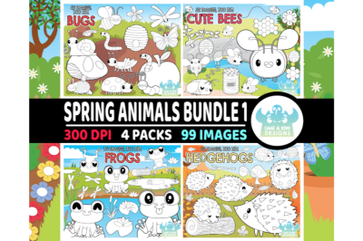 Spring Animals Digital Stamps Bundle 1 - Lime and Kiwi Designs