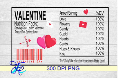 Valentine&#039;s Nutrition Label