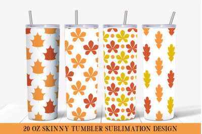 Fall Tumbler Wrap Sublimation. Autumn Leaves Tumbler Designs