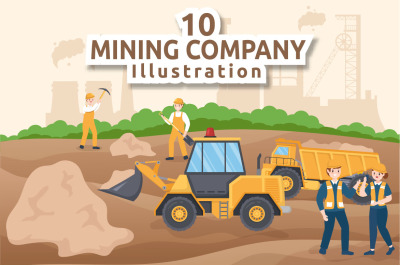 10 Mining Coal Mine Company Illustration