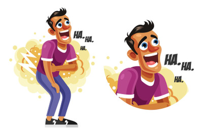 Man Laughing Out Loud Vector Illustration