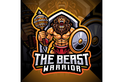 The beast warrior esport mascot logo design