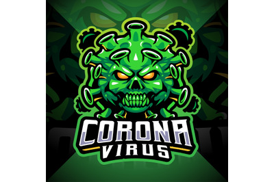 Corona virus esport mascot logo design