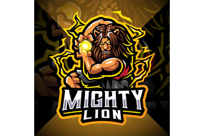 Mighty lion esport mascot logo design