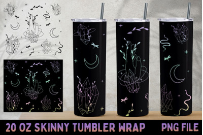 Magical 20 oz skinny tumbler wrap, Black tumbler sublimation