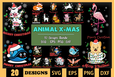 ANIMAL Christmas Bundle SVG 20 designs