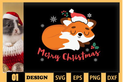 Little Fox Christmas Lights SVG