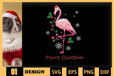 Nurse Flamingo Christmas SVG