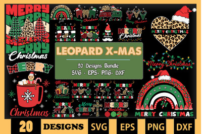 Leopard Christmas Bundle SVG 20 designs