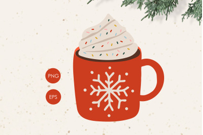 Winter cup Png, Red cup Png, Christmas cup Png, Christmas coffee cup