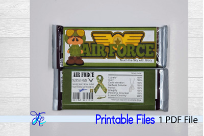 Air Force Boy Candy Bar Wrapper