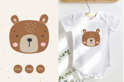 Bear SVG, Baby bear Svg, Baby Animal Svg, Printable bear Png