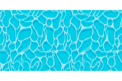 Blue pool pattern. Seamless print of water surface top view cartoon st