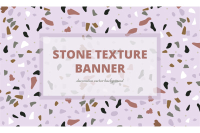 Decorative stone banner. Terrazzo marble effect tile&2C; abstract tiny co