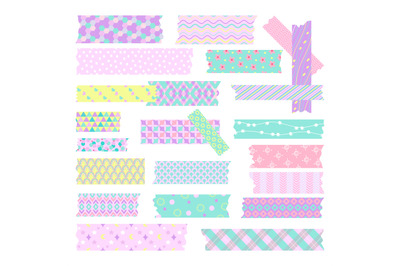 Decorative scotch stripes. Washi tape sticky, scrapbooking band stripe